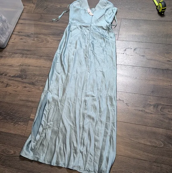 Selfie‎ Leslie Ma Jolie Light Blue Strapless Midi Dress Size Small