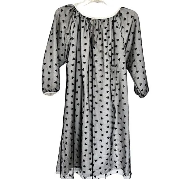 SENORITA LEMONIEZ - Gloria black white tulle tiny hearts designer dress size 14