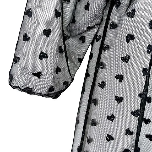 SENORITA LEMONIEZ - Gloria black white tulle tiny hearts designer dress size 14
