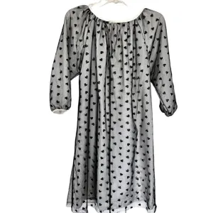 SENORITA LEMONIEZ - Gloria black white tulle tiny hearts designer dress size 14