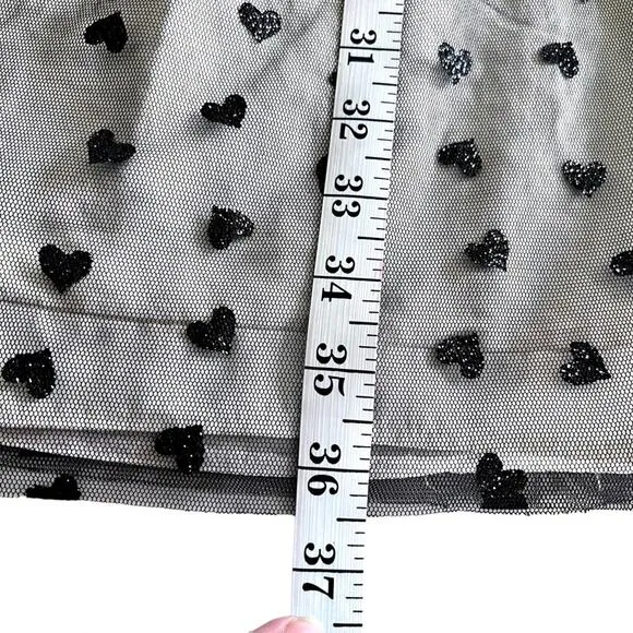 SENORITA LEMONIEZ - Gloria black white tulle tiny hearts designer dress size 14