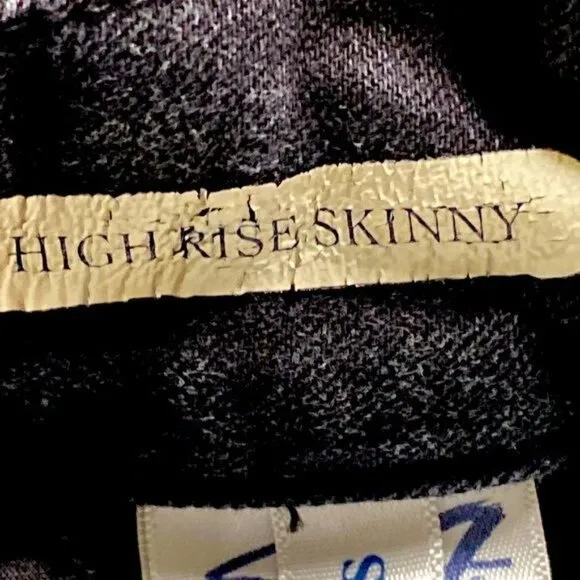 Seven7 Skinny Black Stretch Denim Jeans High Rise Casual Chic Edgy Vibe Size 8