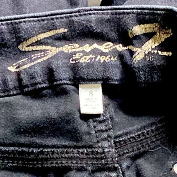 Seven7 Skinny Black Stretch Denim Jeans High Rise Casual Chic Edgy Vibe Size 8