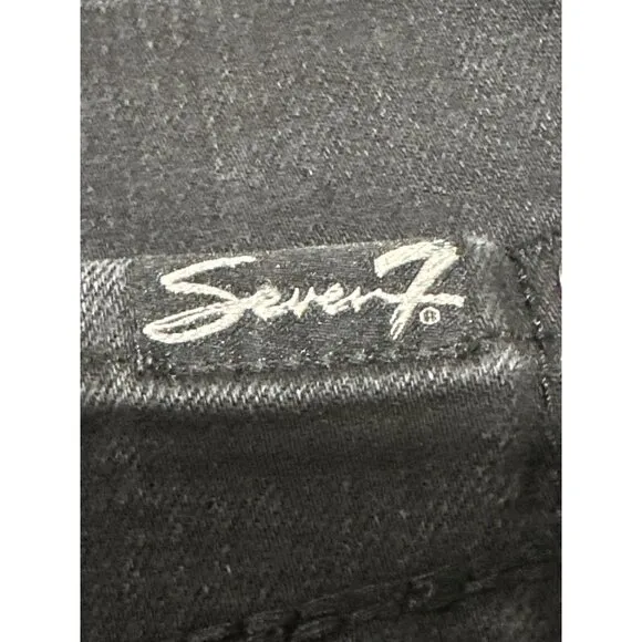Seven7 Skinny Black Stretch Denim Jeans High Rise Casual Chic Edgy Vibe Size 8