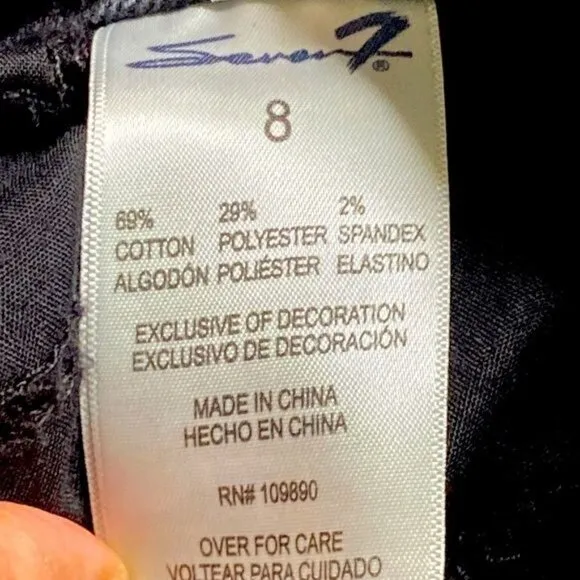 Seven7 Skinny Black Stretch Denim Jeans High Rise Casual Chic Edgy Vibe Size 8