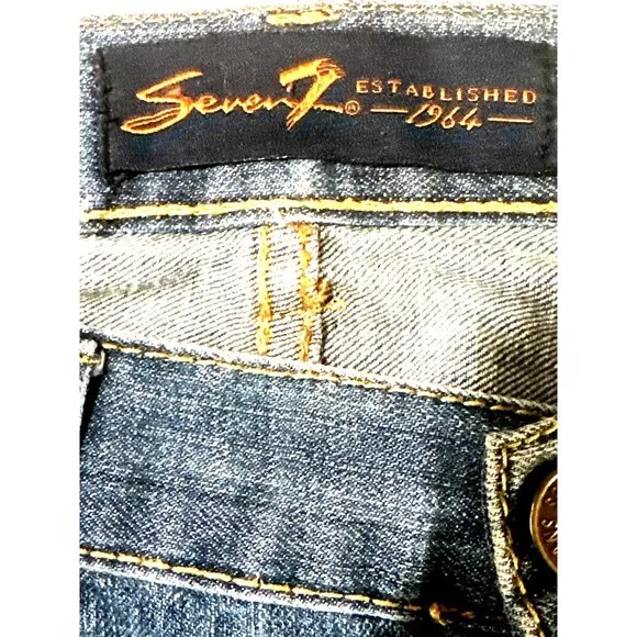 Seven7 Vintage Flared Jeans Floral Paisley Bell Bottom Design Leg Inserts Sz 32