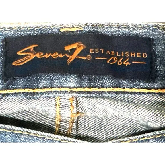 Seven7 Vintage Flared Jeans Floral Paisley Bell Bottom Design Leg Inserts Sz 32