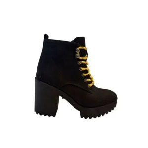 Seven7 Women's Black Platform Lug Sole Boots Lace Up Casual Size 7