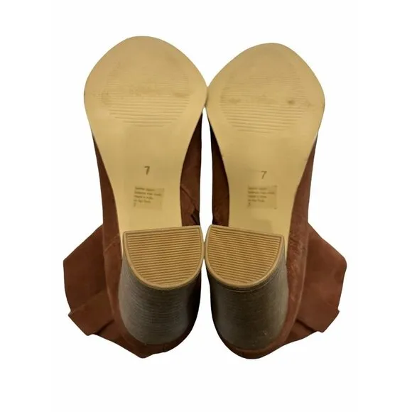 Seychelles Lori Penny Women's Western Ankle Boots Cognac Suede Size 7