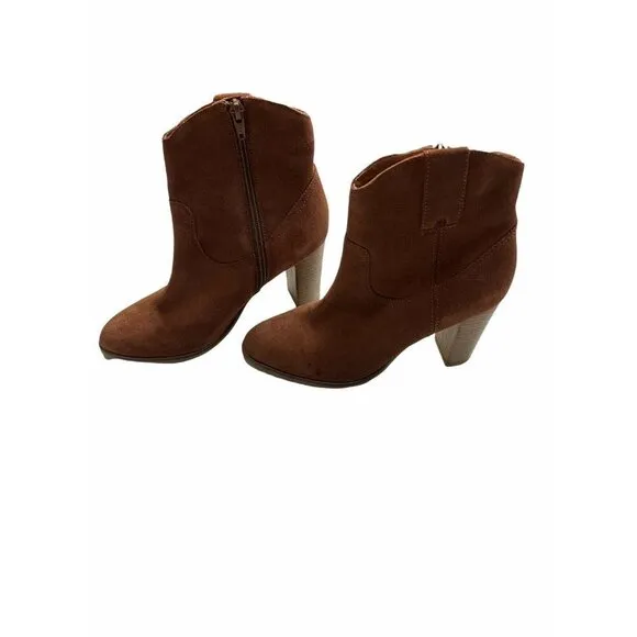 Seychelles Lori Penny Women's Western Ankle Boots Cognac Suede Size 7