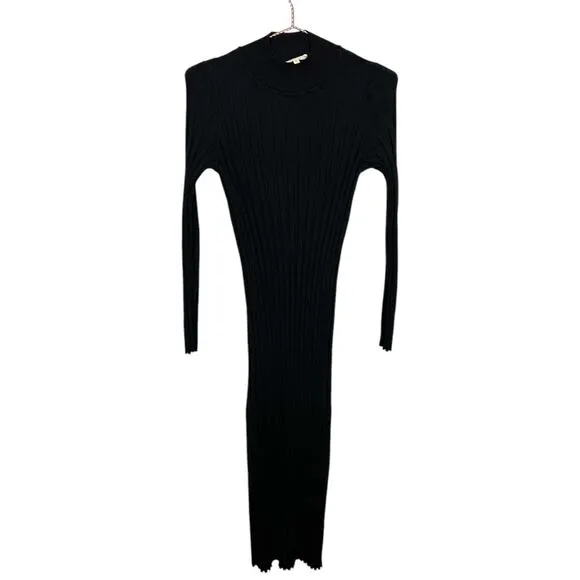 Sezane Katrina Knit Dress Black