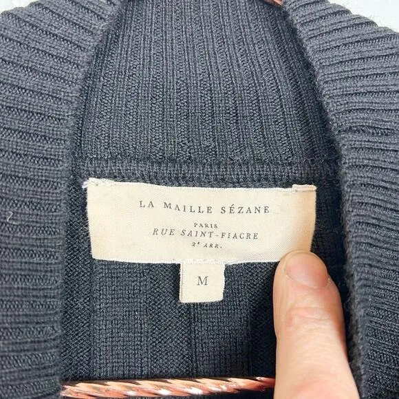 Sezane Katrina Knit Dress Black