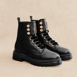 Sezane Niels Ankle Boots Smooth Black Size 6