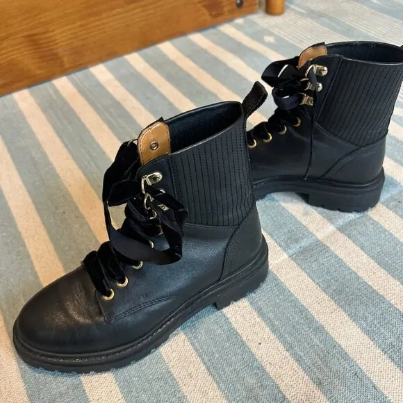 Sezane Niels Ankle Boots Smooth Black Size 6