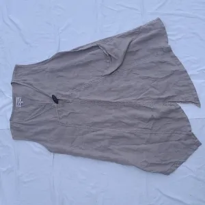 Shepherd 's Linen Clothing Taupe dress sleeveless minimalist medium lightweight