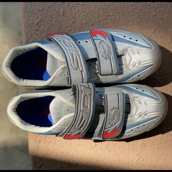 Shimano SIDI Metallic Grey, Red, Indoor/Outdoor Cycling Shoes, 37