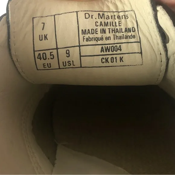 SHOES - Women's Dr. Martens Camille Black Oxfords Shoes with White Soles. Size 9