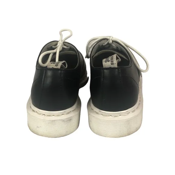 SHOES - Women's Dr. Martens Camille Black Oxfords Shoes with White Soles. Size 9