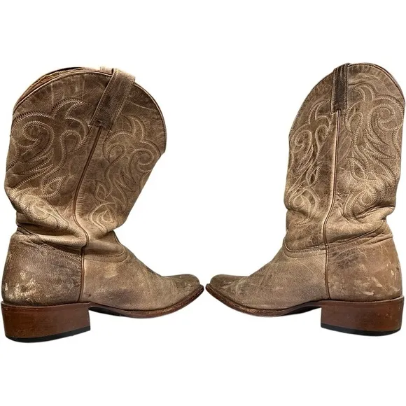 Shyanne Shoes Women Size 9 Brown Tan Leather heavy Stitching Western Cowgirl