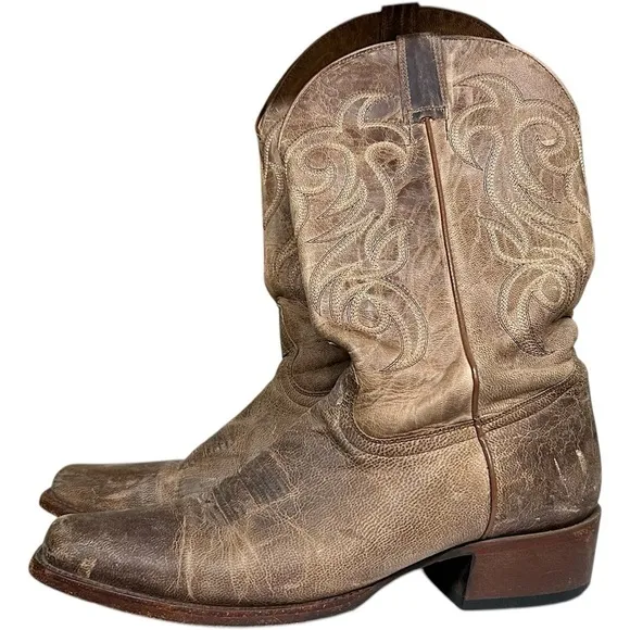 Shyanne Shoes Women Size 9 Brown Tan Leather heavy Stitching Western Cowgirl