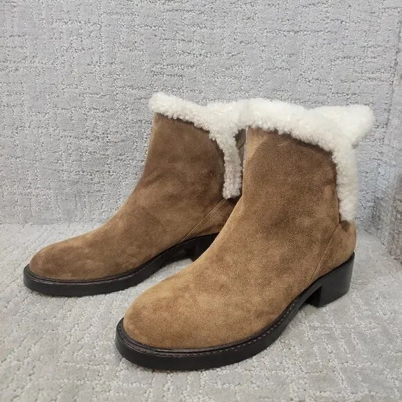 Sigerson Morrison Hatty Women's Size EU 37.5 Brown Suede Ankle Bootie Boots