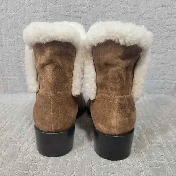 Sigerson Morrison Hatty Women's Size EU 37.5 Brown Suede Ankle Bootie Boots