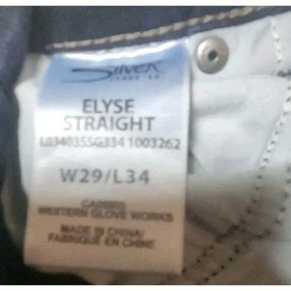 Silver Suki Men Size 29w x34L Blue Demin Elyse Straight Jeans