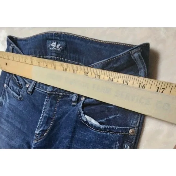 Silver Suki Men Size 29w x34L Blue Demin Elyse Straight Jeans