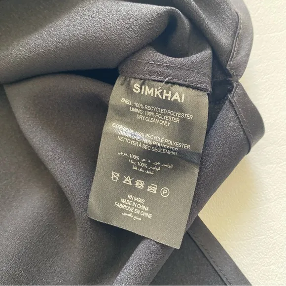 Simkhai Women’s 6 Black Midi Slip Dress Designer Party Minimalist
