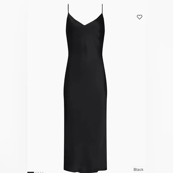 Simkhai Women’s 6 Black Midi Slip Dress Designer Party Minimalist