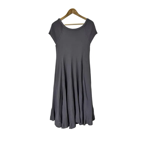 Sita Murt Cotton Knit A-line Midi Dress EU 46 US 16/XL Gray Luxurious Old Money
