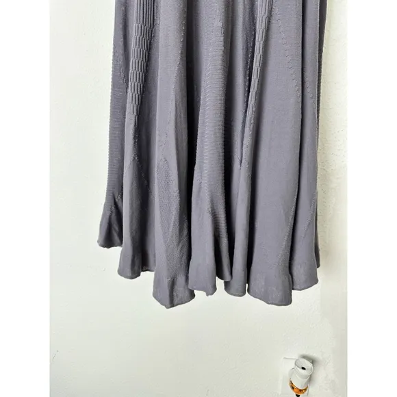 Sita Murt Cotton Knit A-line Midi Dress EU 46 US 16/XL Gray Luxurious Old Money