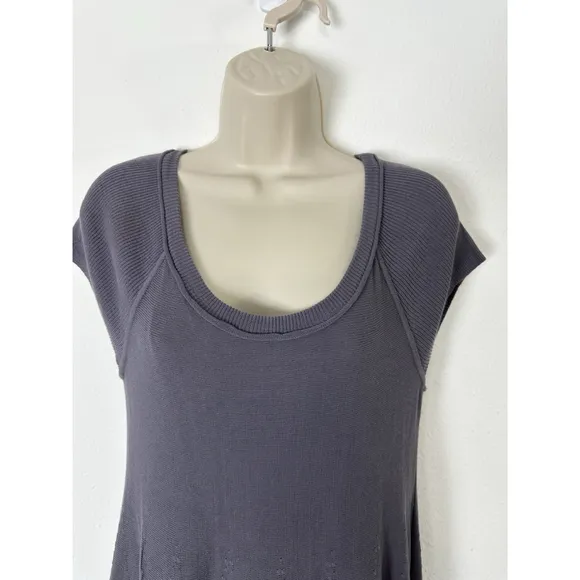 Sita Murt Cotton Knit A-line Midi Dress EU 46 US 16/XL Gray Luxurious Old Money