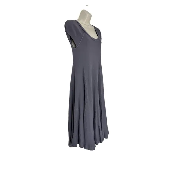 Sita Murt Cotton Knit A-line Midi Dress EU 46 US 16/XL Gray Luxurious Old Money