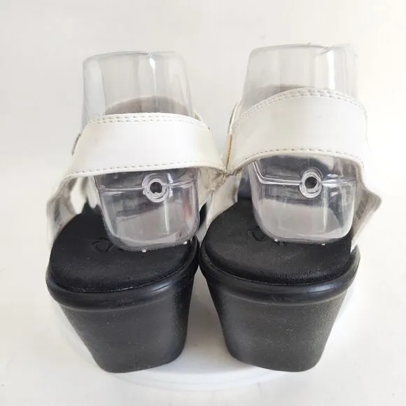 Skechers 33218W Rumble On Dreamy Days Rhinestones White Sandals 3&quot; Shoes Size 11