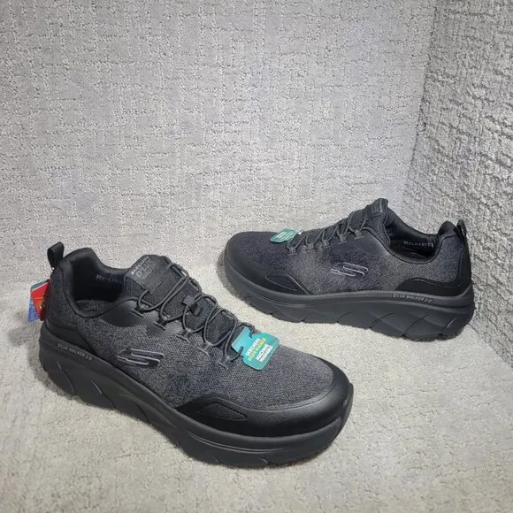 Skechers D'lux Walker 2.0 232719WW Mens Size US 14 Black Athletic Sneaker Shoes