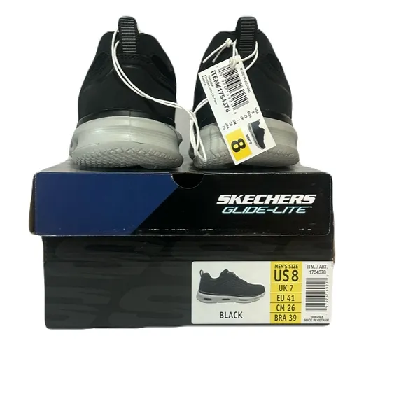 Skechers Glide-Lite Men's Classic Shoes Fit With Memory Foam (Black, Medium 8)