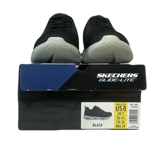Skechers Glide-Lite Men's Classic Shoes Fit With Memory Foam (Black, Medium 8)