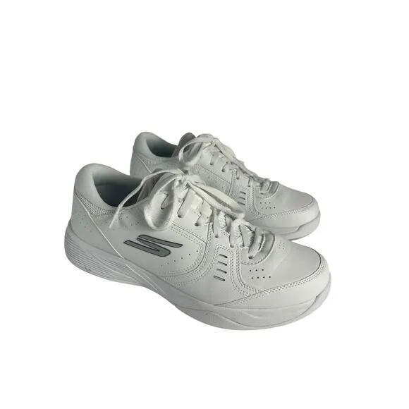 SKECHERS Men's‎ 8.5 VIPER COURT SMASH White LEATHER Shoes AUTHENTIC IN BOX NWB
