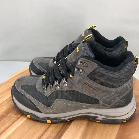 Skechers Pacifico Waterproof Hiking Boots Mens 9 Gray‎ Black Outdoor Trail Ankle