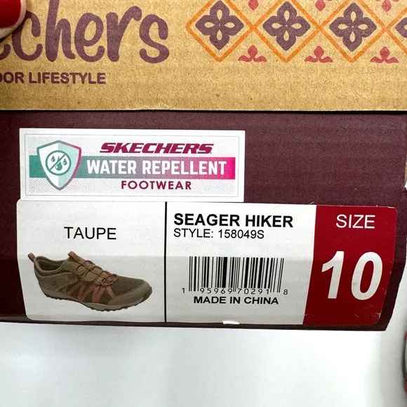 SKECHERS Seager Hiker Shoes Sneakers NEW Size 10 Taupe Water Repellent
