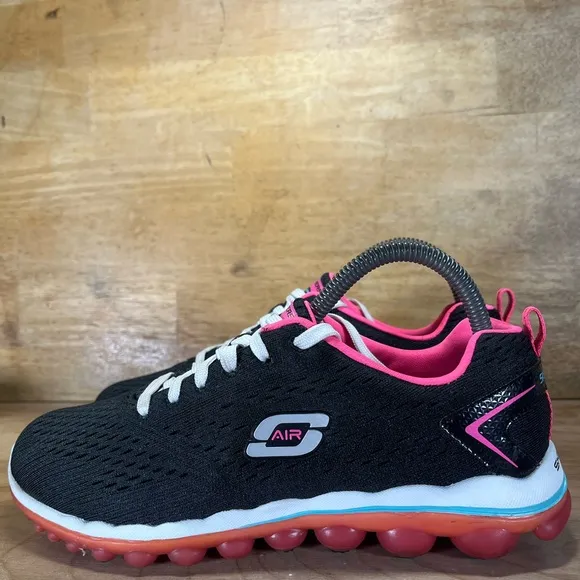 Skechers Skech Air 2 Aim High Womens Size 8 Running Shoes Black Hot Pink