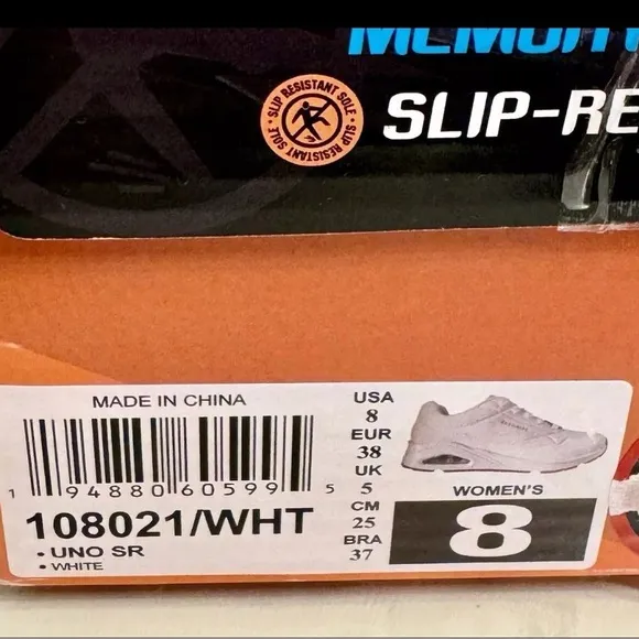 Skechers White Sneakers with Cushioned Sole and Leather-like Material