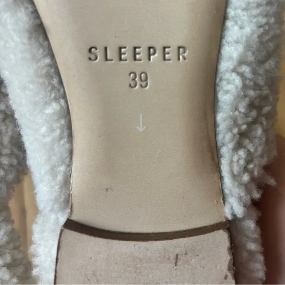 Sleeper Shearling Slide Slippers in Cream Sheepskin Women’s Size EU 39 US 8.5-9