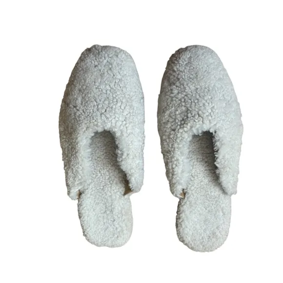 Sleeper Shearling Slide Slippers in Cream Sheepskin Women’s Size EU 39 US 8.5-9