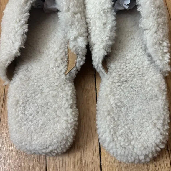 Sleeper Shearling Slide Slippers in Cream Sheepskin Women’s Size EU 39 US 8.5-9