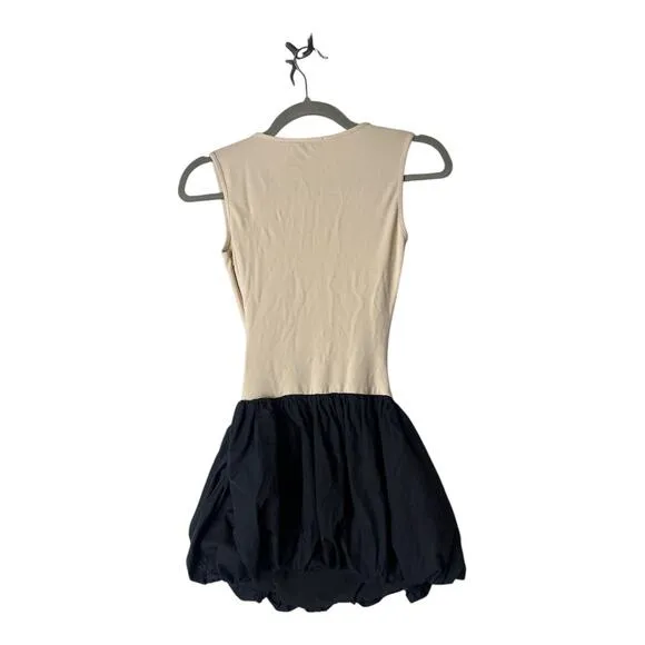 SNDYS Maya Bubble Mini Dress High Neck Party Minimalist Classy Academia XS