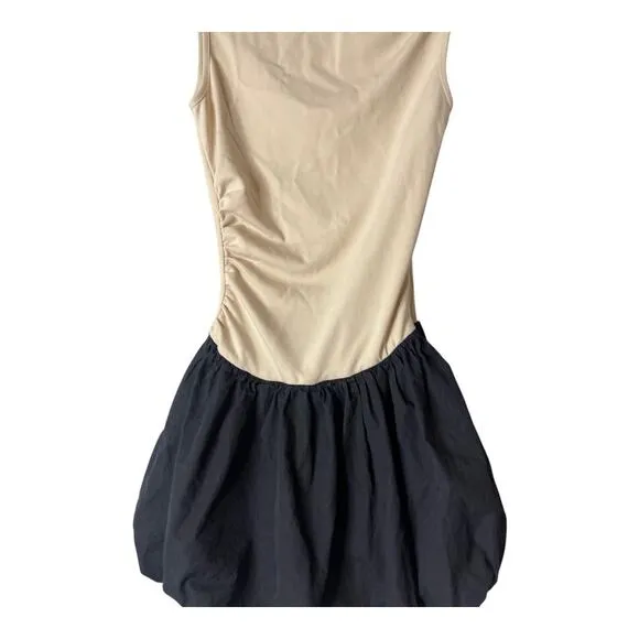 SNDYS Maya Bubble Mini Dress High Neck Party Minimalist Classy Academia XS