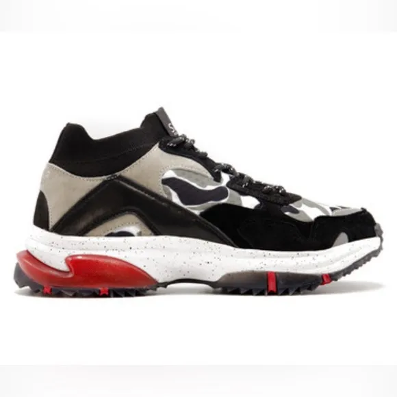 SNKR PROJECT  CANAL SNEAKER // BLACK   GRAY CAMO   RED