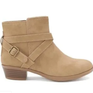 SO Carisa Girls Ankle Taupe Memory Foam Boots-3